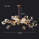 Modern gold diamond crystal brass led pendant light dining room