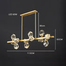 Modern gold diamond crystal brass led pendant light dining room