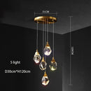 Modern gold diamond crystal chandelier for living room staircase