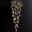 Modern gold diamond crystal chandelier for living room staircase
