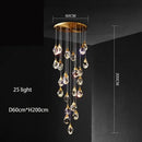 Modern gold diamond crystal chandelier for living room staircase