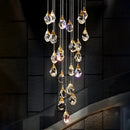 Modern gold diamond crystal chandelier for living room staircase