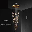 Modern gold diamond crystal chandelier for living room staircase