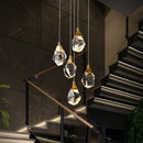 Modern gold diamond crystal chandelier living room lighting