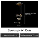 Modern gold diamond crystal chandelier living room lighting