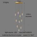 Modern gold diamond crystal chandelier living room pendant light