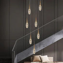 Modern gold diamond crystal chandelier living room pendant light