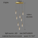 Modern gold diamond crystal chandelier living room pendant light
