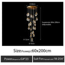 Modern gold diamond crystal chandelier living room staircase light