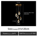 Modern gold diamond crystal chandelier living room staircase light