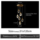 Modern gold diamond crystal chandelier living room staircase light