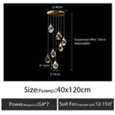 Modern gold diamond crystal chandelier living room staircase light