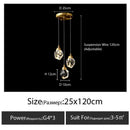 Modern gold diamond crystal chandelier living room staircase light