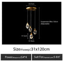 Modern gold diamond crystal chandelier living room staircase light