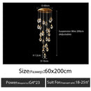 Modern gold diamond crystal chandelier staircase led lighting