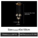 Modern gold diamond crystal chandelier staircase led lighting