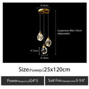 Modern gold diamond crystal chandelier staircase led lighting