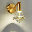 Modern gold diamond crystal wall lamp for bedroom