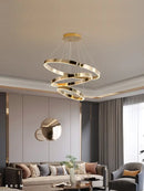 Modern gold diamond ring chandelier living room luxury lamp