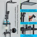 Modern gold digital shower faucet set bathroom rainhead display