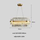 Modern gold dimmable led pendant light with crystals dining room