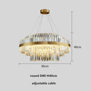 Modern gold dimmable led pendant light with crystals dining room