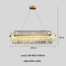 Modern gold dimmable led pendant light with crystals dining room