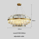 Modern gold dimmable led pendant light with crystals dining room