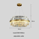 Modern gold dimmable led pendant light with crystals dining room