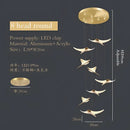 Modern gold dolphin pendant chandelier hotel lobby staircase light