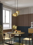Modern gold dome pendant lamps dining room glass gold ceiling light