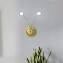 Modern gold double arm wall lamp bedroom globe glass fixture