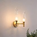 Modern gold double arm wall sconce living room glass shade