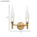 Modern gold double arm wall sconce living room glass shade
