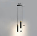 Modern gold double head led pendant lights for bedroom bedroom