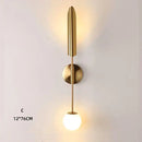 Modern gold double-head wall lights for living room clear and frosted