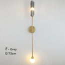 Modern gold double-head wall lights for living room clear and frosted