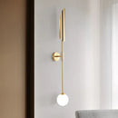 Modern gold double-head wall lights for living room clear and frosted
