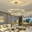 Modern gold double ring decorbites crystal chandeliers dining room