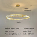 Modern gold double ring decorbites crystal chandeliers dining room