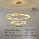 Modern gold double ring decorbites crystal chandeliers dining room