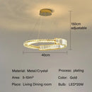 Modern gold double ring decorbites crystal chandeliers dining room