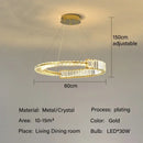 Modern gold double ring decorbites crystal chandeliers dining room