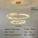Modern gold double ring decorbites crystal chandeliers dining room