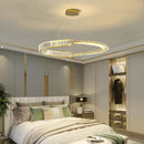 Modern gold double ring decorbites crystal chandeliers dining room