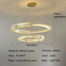 Modern gold double ring decorbites crystal chandeliers dining room