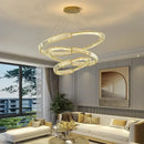Modern gold double ring decorbites crystal chandeliers dining room