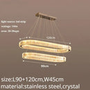 Modern gold double ring decorbites crystal led chandelier dining room