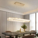 Modern gold double ring decorbites crystal led chandelier dining room