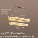 Modern gold double ring decorbites crystal led chandelier dining room